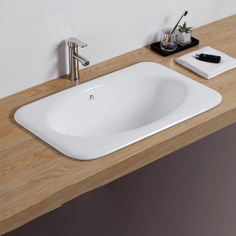 White Rectangular Bathroom Sink with Overflow Porcelain Drop-in Sink Sink with Faucet Clearhalo 'Bathroom Remodel & Bathroom Fixtures' 'Bathroom Sinks & Faucet Components' 'Bathroom Sinks' 'bathroom_sink' 'Home Improvement' 'home_improvement' 'home_improvement_bathroom_sink' 7111373