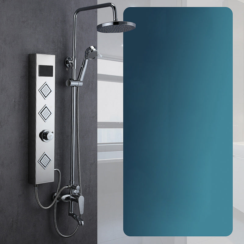 Shower System Stainless Steel Shower Hose Wall Mounted Modern Handshower Shower System Round Square Back Spray Body Jet Included Clearhalo 'Bathroom Remodel & Bathroom Fixtures' 'Home Improvement' 'home_improvement' 'home_improvement_shower_faucets' 'Shower Faucets & Systems' 'shower_faucets' 'Showers & Bathtubs Plumbing' 'Showers & Bathtubs' 7111483