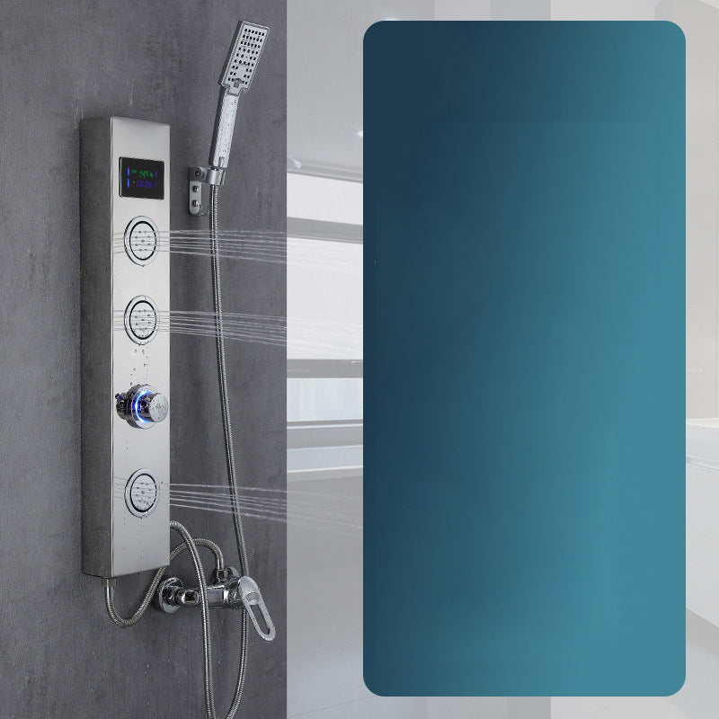 Shower System Stainless Steel Shower Hose Wall Mounted Modern Handshower Shower System Square Round Back Spray Body Jet Included Clearhalo 'Bathroom Remodel & Bathroom Fixtures' 'Home Improvement' 'home_improvement' 'home_improvement_shower_faucets' 'Shower Faucets & Systems' 'shower_faucets' 'Showers & Bathtubs Plumbing' 'Showers & Bathtubs' 7111485