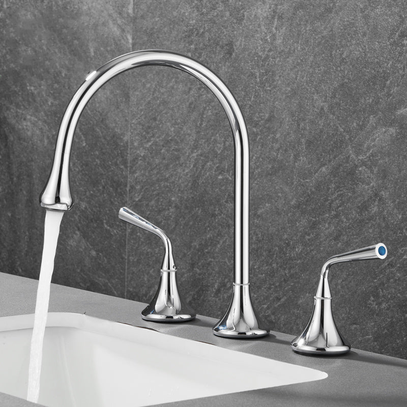 Modern Swivel Bathtub Faucet Double Handle Deck Mounted Bathroom Faucet with Handles Clearhalo 'Bathroom Remodel & Bathroom Fixtures' 'Bathtub Faucets' 'bathtub_faucets' 'Home Improvement' 'home_improvement' 'home_improvement_bathtub_faucets' 7111505