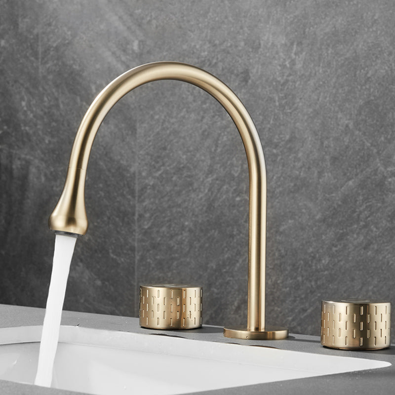 Modern Swivel Bathtub Faucet Double Handle Deck Mounted Bathroom Faucet with Handles Gold Droplet Faucet Knob Handles Clearhalo 'Bathroom Remodel & Bathroom Fixtures' 'Bathtub Faucets' 'bathtub_faucets' 'Home Improvement' 'home_improvement' 'home_improvement_bathtub_faucets' 7111510
