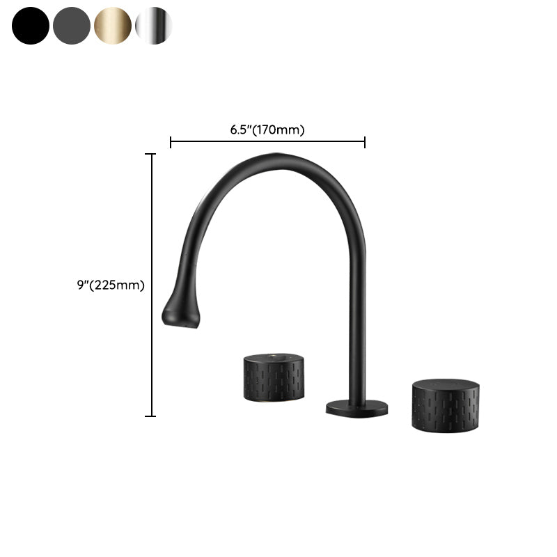 Modern Swivel Bathtub Faucet Double Handle Deck Mounted Bathroom Faucet with Handles Clearhalo 'Bathroom Remodel & Bathroom Fixtures' 'Bathtub Faucets' 'bathtub_faucets' 'Home Improvement' 'home_improvement' 'home_improvement_bathtub_faucets' 7111515
