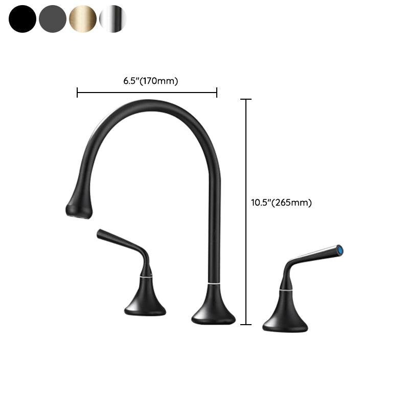 Modern Swivel Bathtub Faucet Double Handle Deck Mounted Bathroom Faucet with Handles Clearhalo 'Bathroom Remodel & Bathroom Fixtures' 'Bathtub Faucets' 'bathtub_faucets' 'Home Improvement' 'home_improvement' 'home_improvement_bathtub_faucets' 7111516