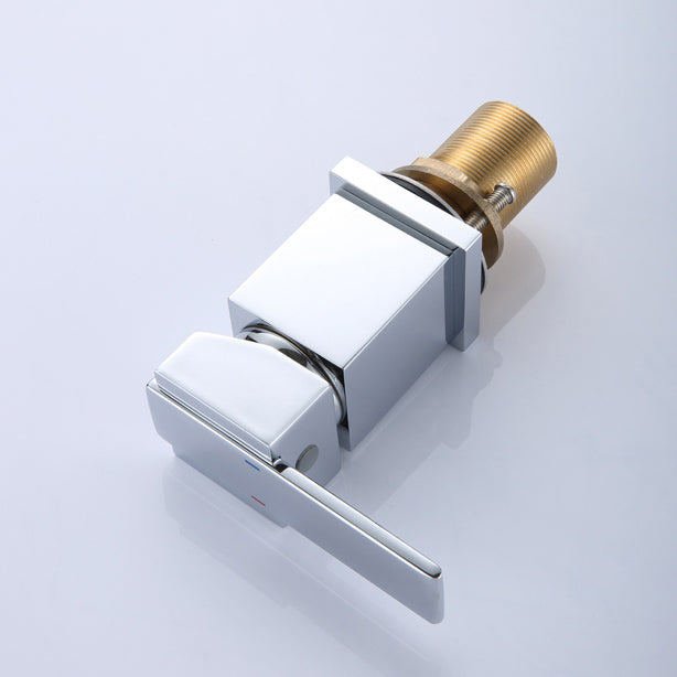 Modern Swivel Bathroom Faucet Low Arc Deck Mounted Bathtub Faucet Clearhalo 'Bathroom Remodel & Bathroom Fixtures' 'Bathtub Faucets' 'bathtub_faucets' 'Home Improvement' 'home_improvement' 'home_improvement_bathtub_faucets' 7111532