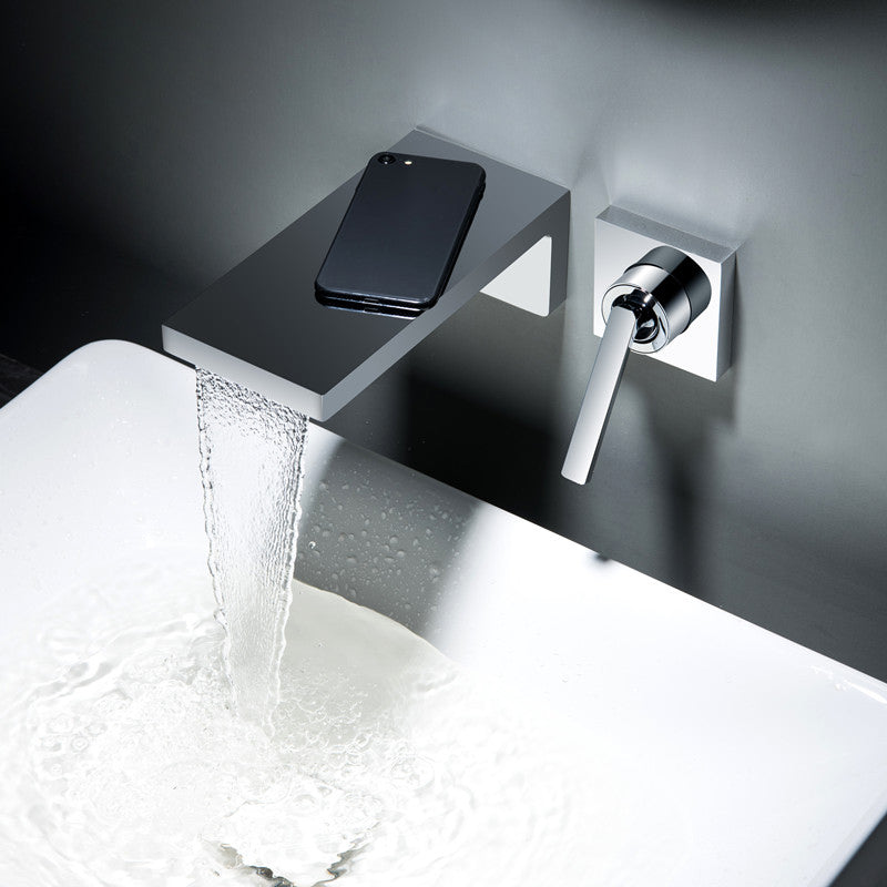 Modern Bathroom Faucet Solid Color Wall Mounted Bath Faucet Trim Silver Clearhalo 'Bathroom Remodel & Bathroom Fixtures' 'Bathtub Faucets' 'bathtub_faucets' 'Home Improvement' 'home_improvement' 'home_improvement_bathtub_faucets' 7111551