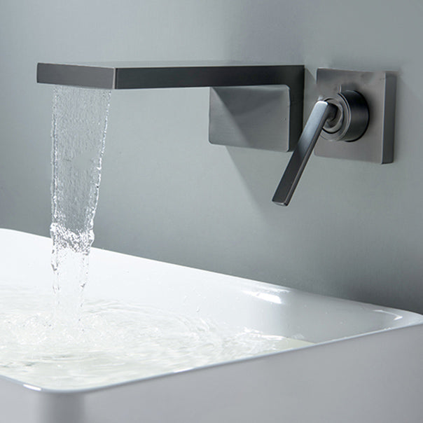 Modern Bathroom Faucet Solid Color Wall Mounted Bath Faucet Trim Clearhalo 'Bathroom Remodel & Bathroom Fixtures' 'Bathtub Faucets' 'bathtub_faucets' 'Home Improvement' 'home_improvement' 'home_improvement_bathtub_faucets' 7111560