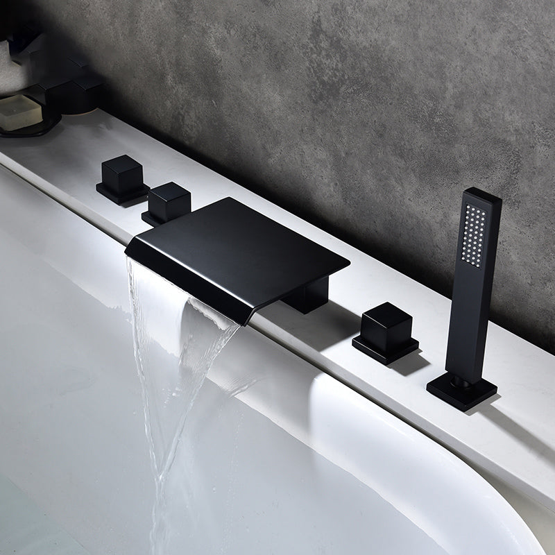 Modern Bathroom Faucet Low Arc Pure Color Wall Mounted Bathroom Sink Fauce Clearhalo 'Bathroom Remodel & Bathroom Fixtures' 'Bathtub Faucets' 'bathtub_faucets' 'Home Improvement' 'home_improvement' 'home_improvement_bathtub_faucets' 7111565