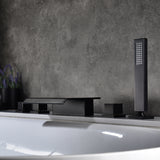 Modern Bathroom Faucet Low Arc Pure Color Wall Mounted Bathroom Sink Fauce Clearhalo 'Bathroom Remodel & Bathroom Fixtures' 'Bathtub Faucets' 'bathtub_faucets' 'Home Improvement' 'home_improvement' 'home_improvement_bathtub_faucets' 7111572