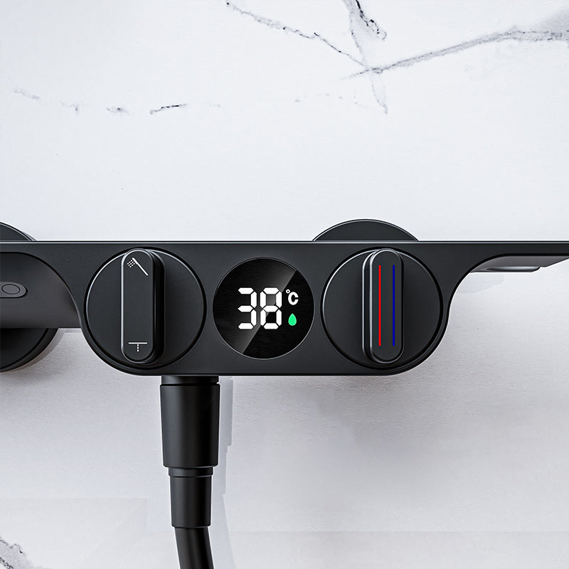 Modern Low Arc Tub Faucet Knob Handles Wall Mount Bathroom Faucet Clearhalo 'Bathroom Remodel & Bathroom Fixtures' 'Bathtub Faucets' 'bathtub_faucets' 'Home Improvement' 'home_improvement' 'home_improvement_bathtub_faucets' 7111591