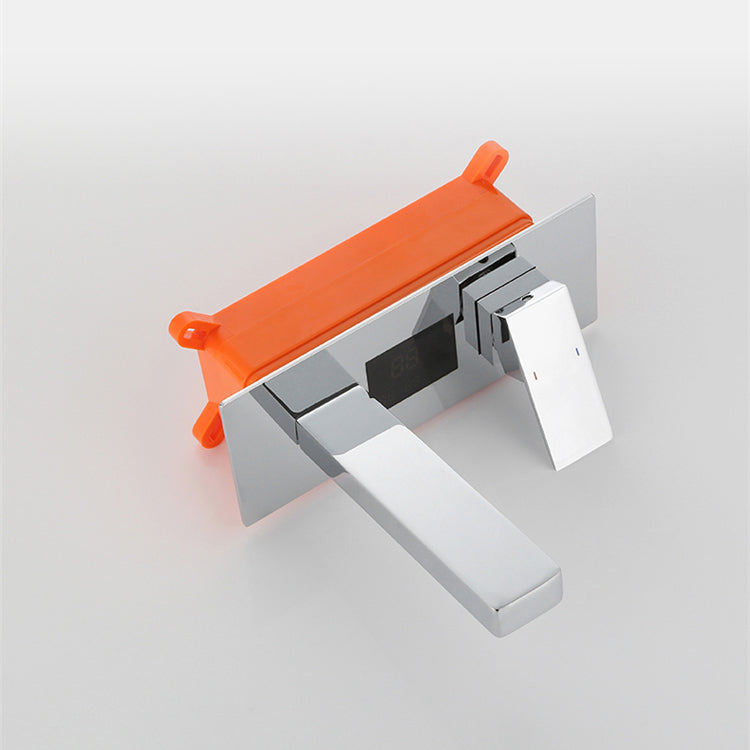 Modern Bathroom Faucet Solid Color Copper Wall Mount Bathtub Faucet Clearhalo 'Bathroom Remodel & Bathroom Fixtures' 'Bathtub Faucets' 'bathtub_faucets' 'Home Improvement' 'home_improvement' 'home_improvement_bathtub_faucets' 7111617