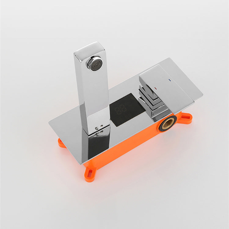 Modern Bathroom Faucet Solid Color Copper Wall Mount Bathtub Faucet Clearhalo 'Bathroom Remodel & Bathroom Fixtures' 'Bathtub Faucets' 'bathtub_faucets' 'Home Improvement' 'home_improvement' 'home_improvement_bathtub_faucets' 7111623