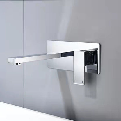 Modern Tub Faucet One Handle Copper Wall Mounted Bath Faucet Trim Chrome Clearhalo 'Bathroom Remodel & Bathroom Fixtures' 'Bathtub Faucets' 'bathtub_faucets' 'Home Improvement' 'home_improvement' 'home_improvement_bathtub_faucets' 7111644