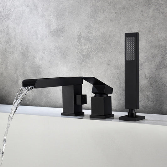Modern Bathtub Faucet Solid Color Deck Mount Roman Tub Faucets Clearhalo 'Bathroom Remodel & Bathroom Fixtures' 'Bathtub Faucets' 'bathtub_faucets' 'Home Improvement' 'home_improvement' 'home_improvement_bathtub_faucets' 7111667