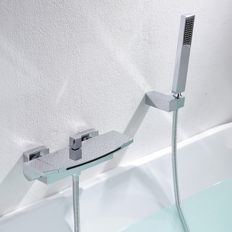 Bath Faucet Trim Solid Color Wall Mounted Waterfall Bathroom Faucet Clearhalo 'Bathroom Remodel & Bathroom Fixtures' 'Bathtub Faucets' 'bathtub_faucets' 'Home Improvement' 'home_improvement' 'home_improvement_bathtub_faucets' 7111707