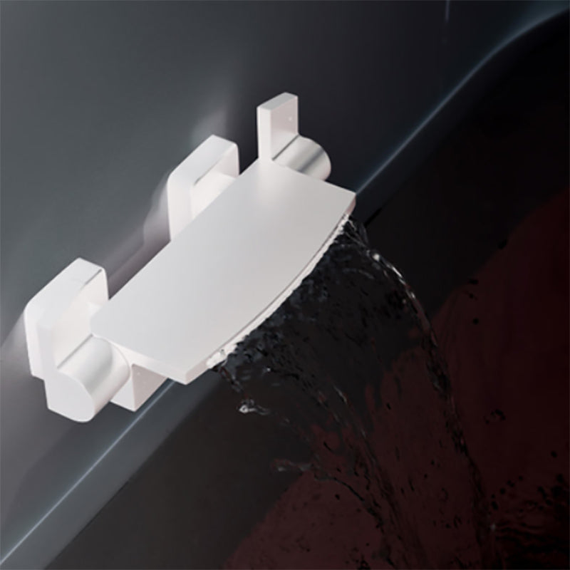 Bath Faucet Trim Solid Color Wall Mounted Waterfall Bathroom Faucet White Hand Shower Not Included Clearhalo 'Bathroom Remodel & Bathroom Fixtures' 'Bathtub Faucets' 'bathtub_faucets' 'Home Improvement' 'home_improvement' 'home_improvement_bathtub_faucets' 7111715