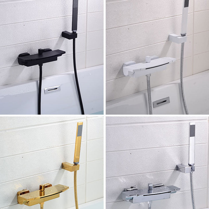 Bath Faucet Trim Solid Color Wall Mounted Waterfall Bathroom Faucet Clearhalo 'Bathroom Remodel & Bathroom Fixtures' 'Bathtub Faucets' 'bathtub_faucets' 'Home Improvement' 'home_improvement' 'home_improvement_bathtub_faucets' 7111721