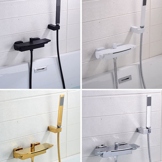Bath Faucet Trim Solid Color Wall Mounted Waterfall Bathroom Faucet Clearhalo 'Bathroom Remodel & Bathroom Fixtures' 'Bathtub Faucets' 'bathtub_faucets' 'Home Improvement' 'home_improvement' 'home_improvement_bathtub_faucets' 7111721