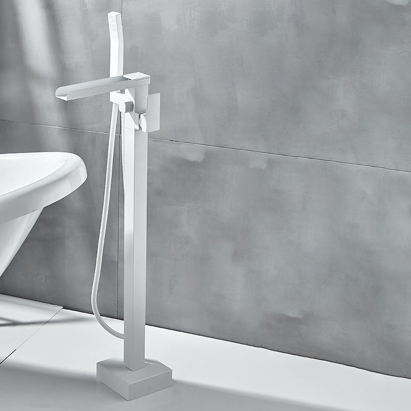 Modern Bathroom Faucet Pure Color High Arc Freestanding Tub Faucet Waterfall Faucet Ground Clearhalo 'Bathroom Remodel & Bathroom Fixtures' 'Bathtub Faucets' 'bathtub_faucets' 'Home Improvement' 'home_improvement' 'home_improvement_bathtub_faucets' 7111752