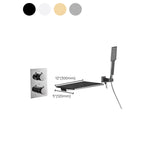 Modern Bath Filler Trim Brass Knob Handles with Hand Shower Waterfall Wall Mount Faucet Clearhalo 'Bathroom Remodel & Bathroom Fixtures' 'Bathtub Faucets' 'bathtub_faucets' 'Home Improvement' 'home_improvement' 'home_improvement_bathtub_faucets' 7111787