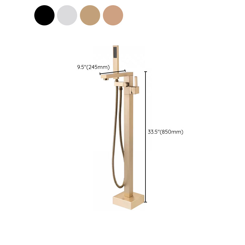 Modern Freestanding Faucet Copper with Risers and Handheld Shower Tub Faucet Clearhalo 'Bathroom Remodel & Bathroom Fixtures' 'Bathtub Faucets' 'bathtub_faucets' 'Home Improvement' 'home_improvement' 'home_improvement_bathtub_faucets' 7111819