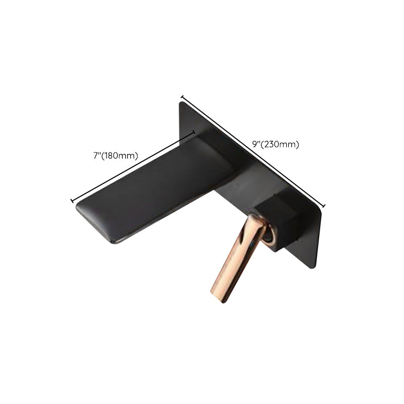 Modern Bathtub Faucet Copper Fixed Lever Handle Wall Mounted Bathroom Faucet Clearhalo 'Bathroom Remodel & Bathroom Fixtures' 'Bathtub Faucets' 'bathtub_faucets' 'Home Improvement' 'home_improvement' 'home_improvement_bathtub_faucets' 7111857