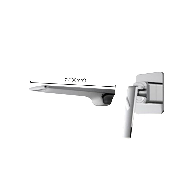 Modern Bathtub Faucet Copper Fixed Lever Handle Wall Mounted Bathroom Faucet Clearhalo 'Bathroom Remodel & Bathroom Fixtures' 'Bathtub Faucets' 'bathtub_faucets' 'Home Improvement' 'home_improvement' 'home_improvement_bathtub_faucets' 7111860