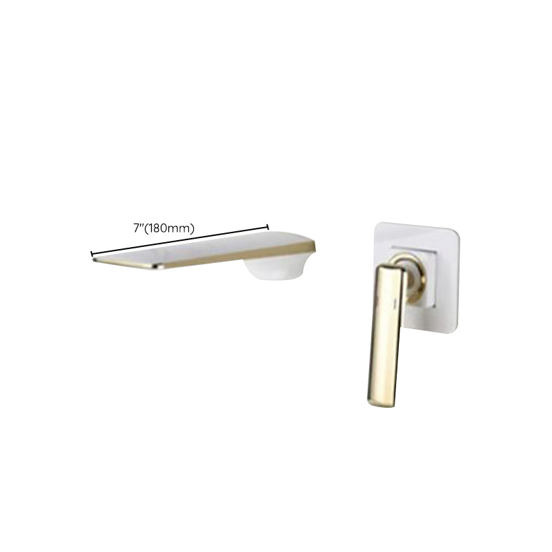 Modern Bathtub Faucet Copper Fixed Lever Handle Wall Mounted Bathroom Faucet Clearhalo 'Bathroom Remodel & Bathroom Fixtures' 'Bathtub Faucets' 'bathtub_faucets' 'Home Improvement' 'home_improvement' 'home_improvement_bathtub_faucets' 7111862