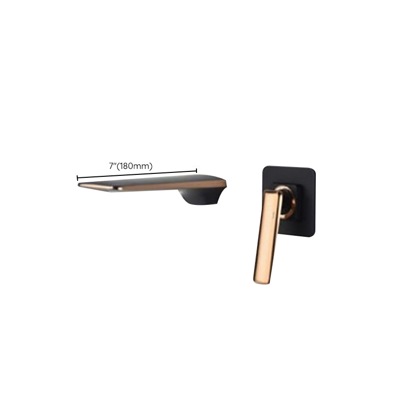 Modern Bathtub Faucet Copper Fixed Lever Handle Wall Mounted Bathroom Faucet Clearhalo 'Bathroom Remodel & Bathroom Fixtures' 'Bathtub Faucets' 'bathtub_faucets' 'Home Improvement' 'home_improvement' 'home_improvement_bathtub_faucets' 7111864