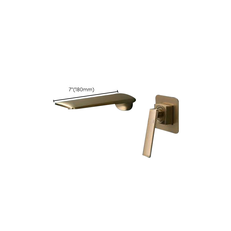 Modern Bathtub Faucet Copper Fixed Lever Handle Wall Mounted Bathroom Faucet Clearhalo 'Bathroom Remodel & Bathroom Fixtures' 'Bathtub Faucets' 'bathtub_faucets' 'Home Improvement' 'home_improvement' 'home_improvement_bathtub_faucets' 7111866