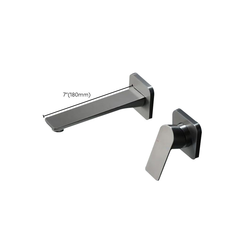 Modern Bathtub Faucet Copper Fixed Lever Handle Wall Mounted Bathroom Faucet Clearhalo 'Bathroom Remodel & Bathroom Fixtures' 'Bathtub Faucets' 'bathtub_faucets' 'Home Improvement' 'home_improvement' 'home_improvement_bathtub_faucets' 7111869