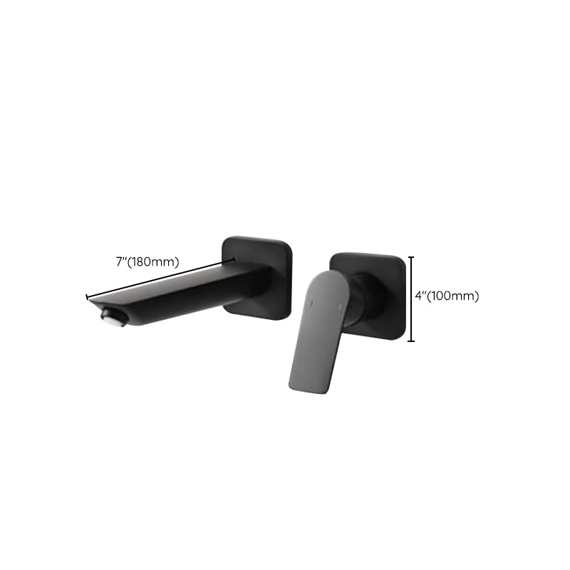 Modern Bathtub Faucet Copper Fixed Lever Handle Wall Mounted Bathroom Faucet Clearhalo 'Bathroom Remodel & Bathroom Fixtures' 'Bathtub Faucets' 'bathtub_faucets' 'Home Improvement' 'home_improvement' 'home_improvement_bathtub_faucets' 7111871