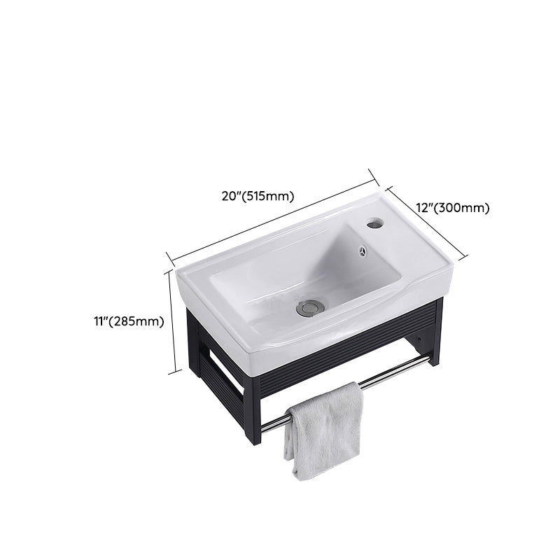 Modern Bathroom Vanity Metal Base Shelving Included Wall-Mounted Space Saver Vanity Clearhalo 'Bathroom Remodel & Bathroom Fixtures' 'Bathroom Vanities' 'bathroom_vanities' 'Home Improvement' 'home_improvement' 'home_improvement_bathroom_vanities' 7111999