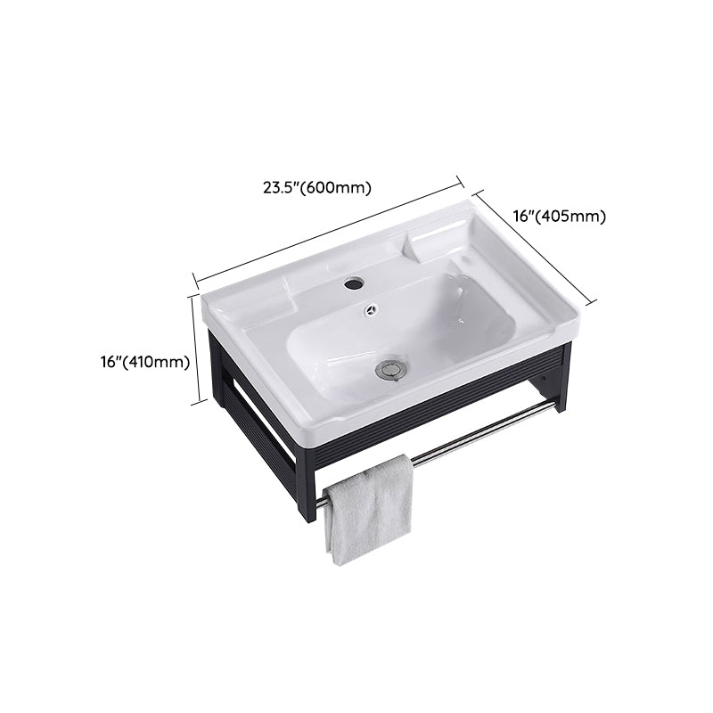 Modern Bathroom Vanity Metal Base Shelving Included Wall-Mounted Space Saver Vanity Clearhalo 'Bathroom Remodel & Bathroom Fixtures' 'Bathroom Vanities' 'bathroom_vanities' 'Home Improvement' 'home_improvement' 'home_improvement_bathroom_vanities' 7112000