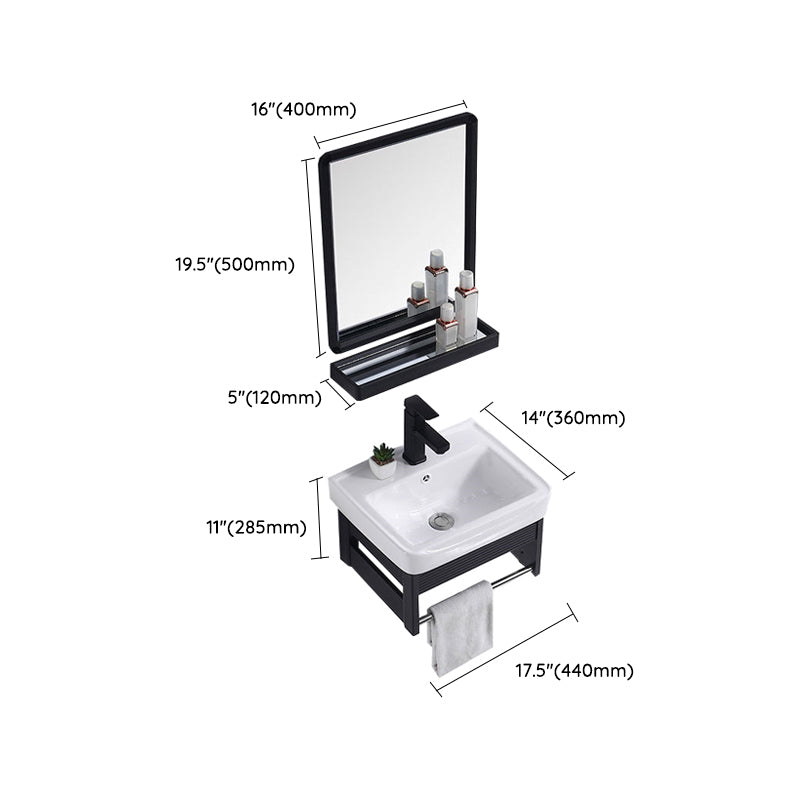 Modern Bathroom Vanity Metal Base Shelving Included Wall-Mounted Space Saver Vanity Clearhalo 'Bathroom Remodel & Bathroom Fixtures' 'Bathroom Vanities' 'bathroom_vanities' 'Home Improvement' 'home_improvement' 'home_improvement_bathroom_vanities' 7112009