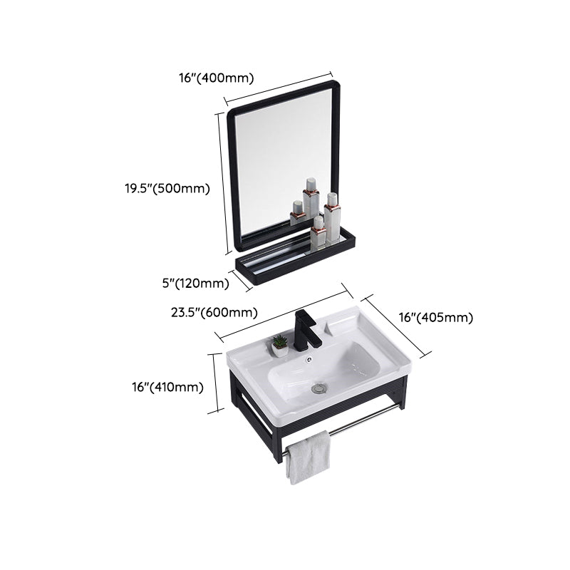 Modern Bathroom Vanity Metal Base Shelving Included Wall-Mounted Space Saver Vanity Clearhalo 'Bathroom Remodel & Bathroom Fixtures' 'Bathroom Vanities' 'bathroom_vanities' 'Home Improvement' 'home_improvement' 'home_improvement_bathroom_vanities' 7112012