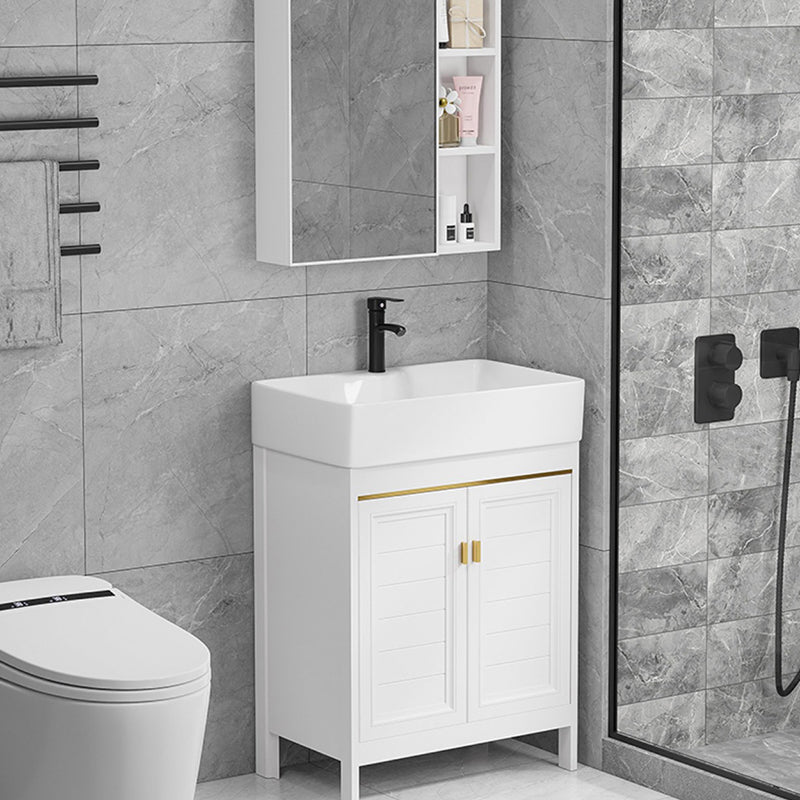 Freestanding Bathroom Vanity Metal Bathroom Sink Vanity with Sink Included Clearhalo 'Bathroom Remodel & Bathroom Fixtures' 'Bathroom Vanities' 'bathroom_vanities' 'Home Improvement' 'home_improvement' 'home_improvement_bathroom_vanities' 7112031