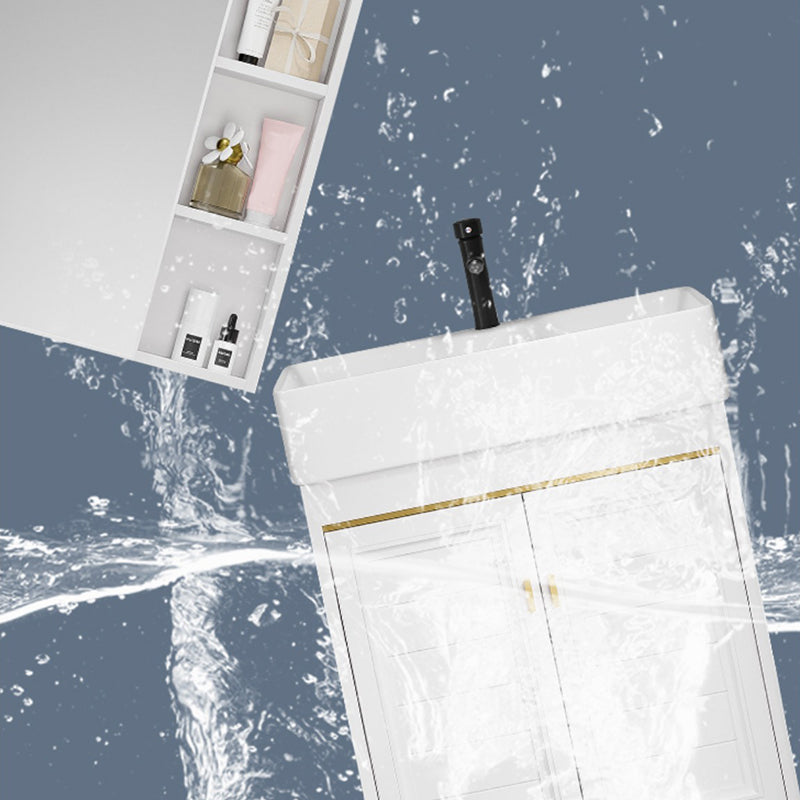 Freestanding Bathroom Vanity Metal Bathroom Sink Vanity with Sink Included Clearhalo 'Bathroom Remodel & Bathroom Fixtures' 'Bathroom Vanities' 'bathroom_vanities' 'Home Improvement' 'home_improvement' 'home_improvement_bathroom_vanities' 7112034