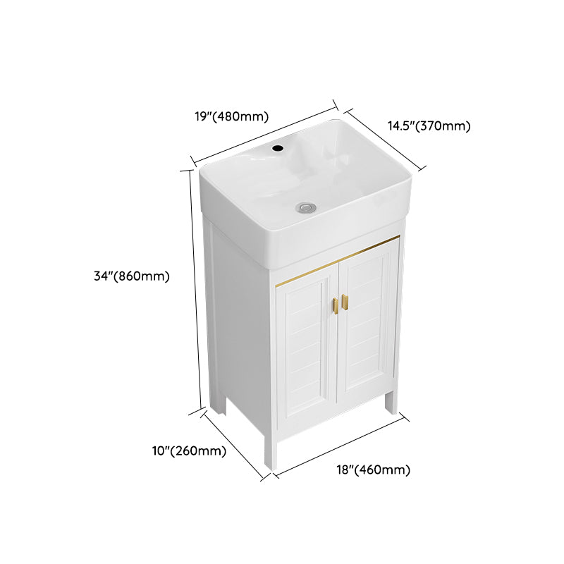 Freestanding Bathroom Vanity Metal Bathroom Sink Vanity with Sink Included Clearhalo 'Bathroom Remodel & Bathroom Fixtures' 'Bathroom Vanities' 'bathroom_vanities' 'Home Improvement' 'home_improvement' 'home_improvement_bathroom_vanities' 7112052