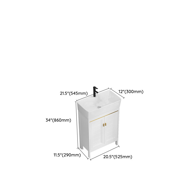 Freestanding Bathroom Vanity Metal Bathroom Sink Vanity with Sink Included Clearhalo 'Bathroom Remodel & Bathroom Fixtures' 'Bathroom Vanities' 'bathroom_vanities' 'Home Improvement' 'home_improvement' 'home_improvement_bathroom_vanities' 7112055