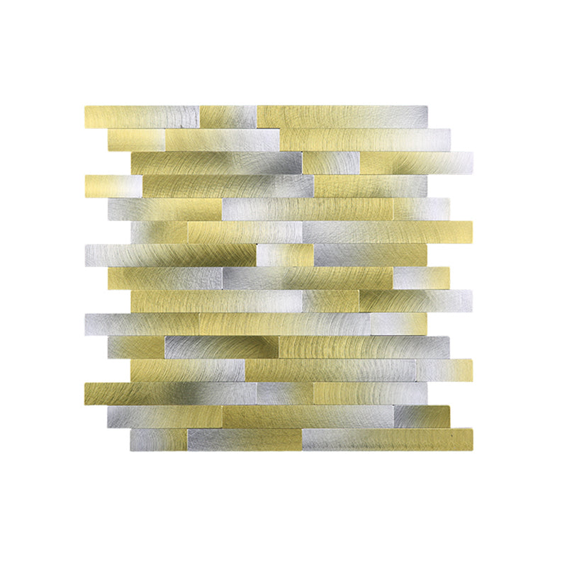 Waterproof Peel & Stick Subway Tile Square Shape Subway Tile Wallpaper Gold Clearhalo 'Flooring 'Home Improvement' 'home_improvement' 'home_improvement_peel_stick_blacksplash' 'Peel & Stick Backsplash Tile' 'peel_stick_blacksplash' 'Walls & Ceilings' Walls and Ceiling' 7112514