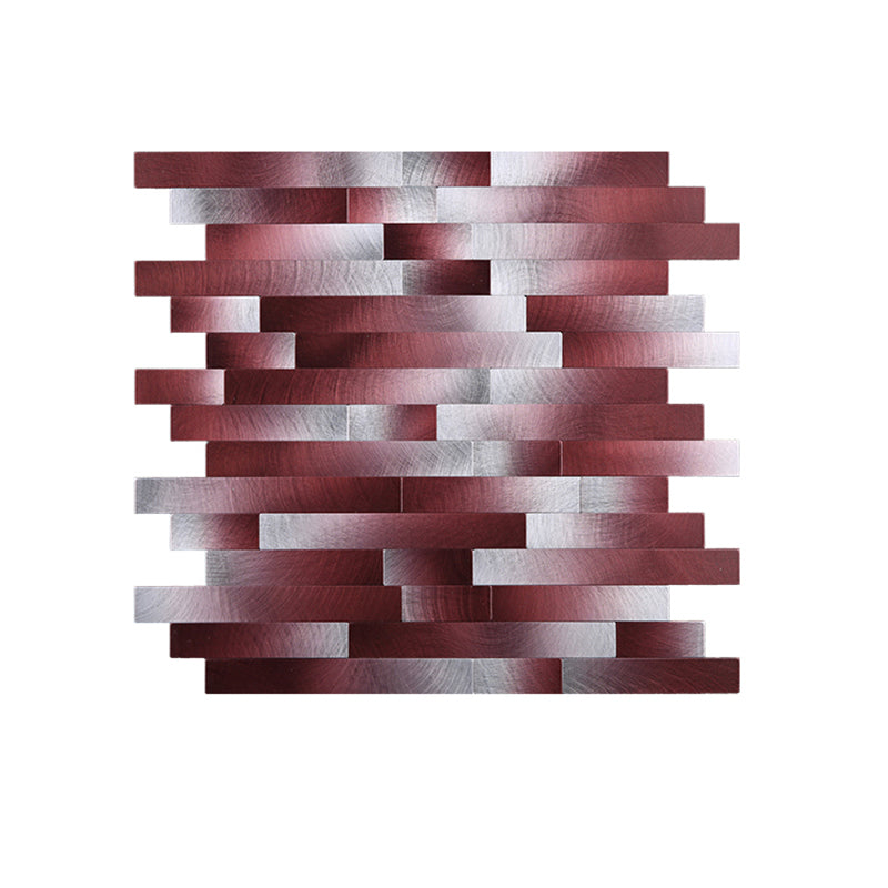 Waterproof Peel & Stick Subway Tile Square Shape Subway Tile Wallpaper Red Clearhalo 'Flooring 'Home Improvement' 'home_improvement' 'home_improvement_peel_stick_blacksplash' 'Peel & Stick Backsplash Tile' 'peel_stick_blacksplash' 'Walls & Ceilings' Walls and Ceiling' 7112516