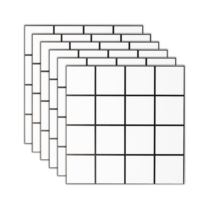 Waterproof Peel & Stick Mosaic Tile PVC Mosaic Tile Wallpaper White Plaid Clearhalo 'Flooring 'Home Improvement' 'home_improvement' 'home_improvement_peel_stick_blacksplash' 'Peel & Stick Backsplash Tile' 'peel_stick_blacksplash' 'Walls & Ceilings' Walls and Ceiling' 7112526