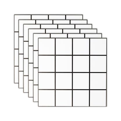 Waterproof Peel & Stick Mosaic Tile PVC Mosaic Tile Wallpaper White Plaid Clearhalo 'Flooring 'Home Improvement' 'home_improvement' 'home_improvement_peel_stick_blacksplash' 'Peel & Stick Backsplash Tile' 'peel_stick_blacksplash' 'Walls & Ceilings' Walls and Ceiling' 7112526