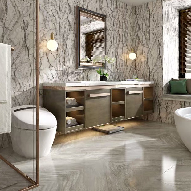 Single Tile Wallpaper Rectangular Shape Peel and Stick Wall Tile with Waterproof White-Brown Clearhalo 'Flooring 'Home Improvement' 'home_improvement' 'home_improvement_peel_stick_blacksplash' 'Peel & Stick Backsplash Tile' 'peel_stick_blacksplash' 'Walls & Ceilings' Walls and Ceiling' 7112578