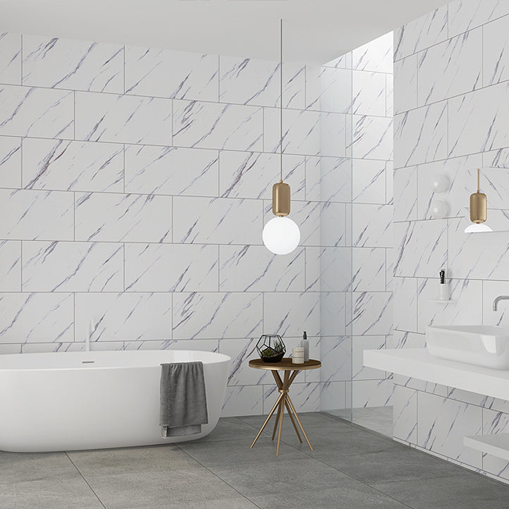 Single Tile Wallpaper Rectangular Shape Peel and Stick Wall Tile with Waterproof White-Gray Clearhalo 'Flooring 'Home Improvement' 'home_improvement' 'home_improvement_peel_stick_blacksplash' 'Peel & Stick Backsplash Tile' 'peel_stick_blacksplash' 'Walls & Ceilings' Walls and Ceiling' 7112594