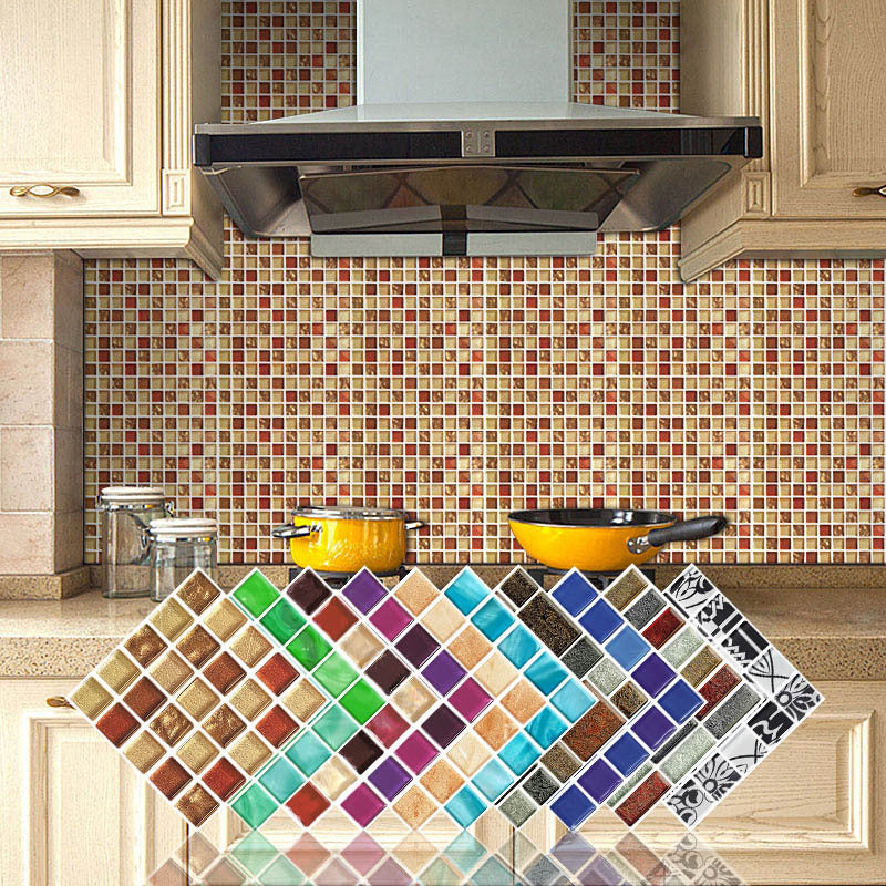 Mosaic Tile Wallpaper PVC Waterproof Peel and Stick Wall Tile with Square Shape Clearhalo 'Flooring 'Home Improvement' 'home_improvement' 'home_improvement_peel_stick_blacksplash' 'Peel & Stick Backsplash Tile' 'peel_stick_blacksplash' 'Walls & Ceilings' Walls and Ceiling' 7112625