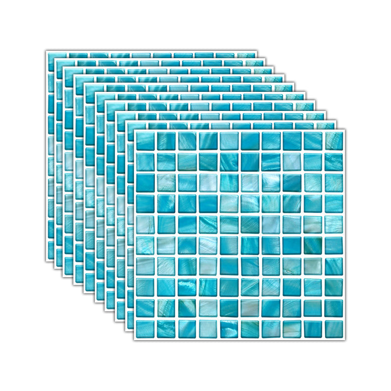 Mosaic Tile Wallpaper PVC Waterproof Peel and Stick Wall Tile with Square Shape Blue Clearhalo 'Flooring 'Home Improvement' 'home_improvement' 'home_improvement_peel_stick_blacksplash' 'Peel & Stick Backsplash Tile' 'peel_stick_blacksplash' 'Walls & Ceilings' Walls and Ceiling' 7112631