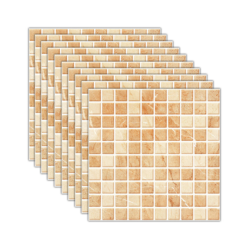 Mosaic Tile Wallpaper PVC Waterproof Peel and Stick Wall Tile with Square Shape Yellow Clearhalo 'Flooring 'Home Improvement' 'home_improvement' 'home_improvement_peel_stick_blacksplash' 'Peel & Stick Backsplash Tile' 'peel_stick_blacksplash' 'Walls & Ceilings' Walls and Ceiling' 7112642