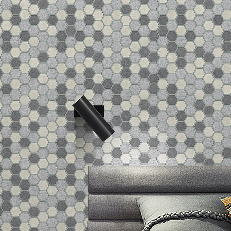 Mosaic Tile Wallpaper Hexagonal Shape Peel and Stick Backsplash Grey 10-Piece Set Clearhalo 'Flooring 'Home Improvement' 'home_improvement' 'home_improvement_peel_stick_blacksplash' 'Peel & Stick Backsplash Tile' 'peel_stick_blacksplash' 'Walls & Ceilings' Walls and Ceiling' 7112661
