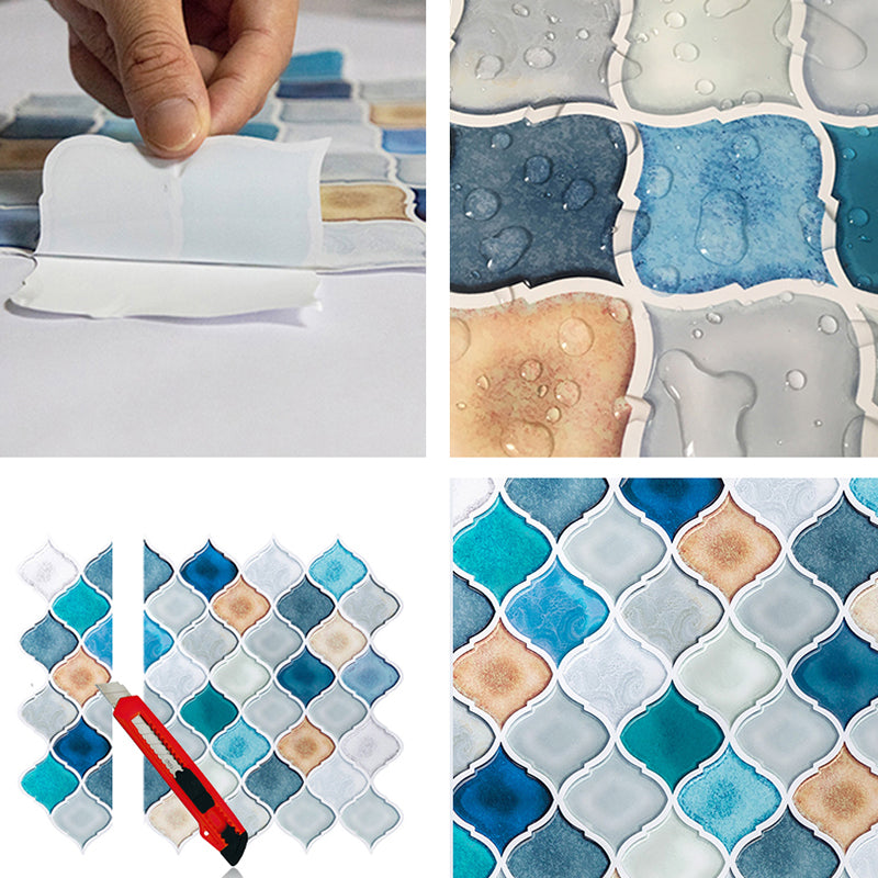 Plastic Peel & Stick Mosaic Tile Waterproof Mosaic Tile Wallpaper Clearhalo 'Flooring 'Home Improvement' 'home_improvement' 'home_improvement_peel_stick_blacksplash' 'Peel & Stick Backsplash Tile' 'peel_stick_blacksplash' 'Walls & Ceilings' Walls and Ceiling' 7112693